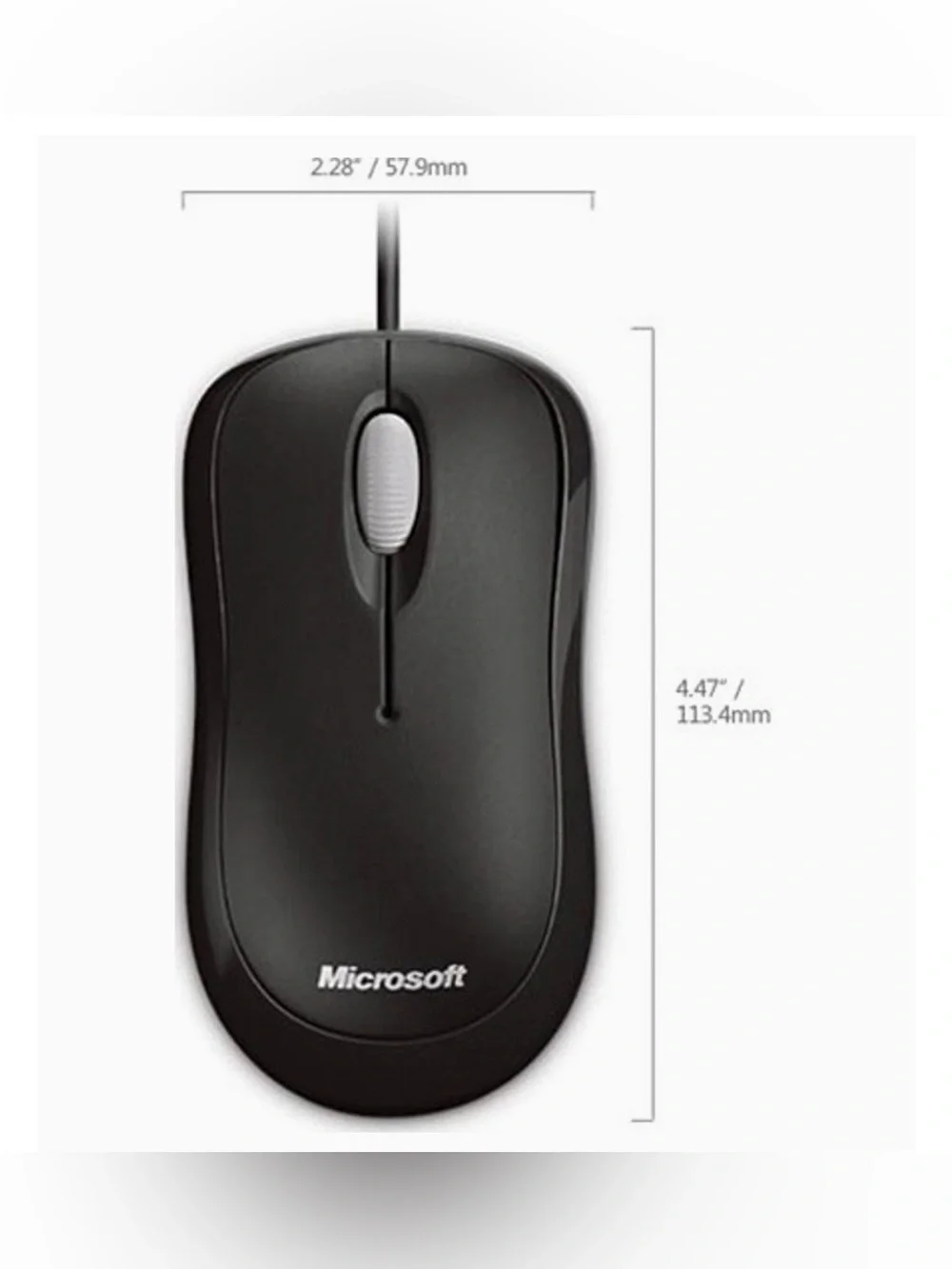 Microsoft Basic Optical Mouse v2.0 USB/PS2 Compatible in Black